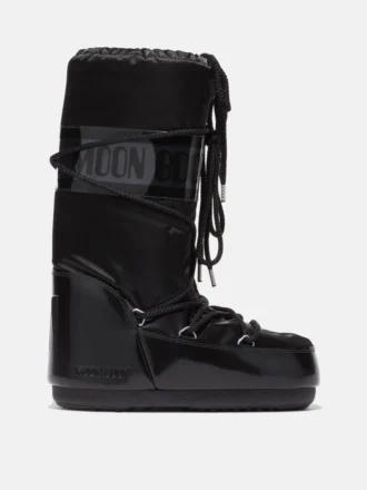 Icon Glance Stiefel aus schwarzem Satin
