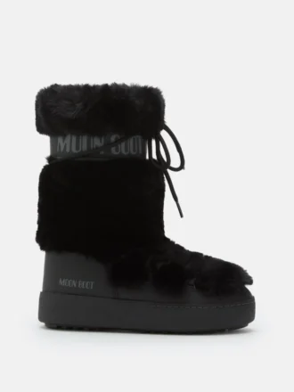 Ltrack Black Faux-Fur Hohe Stiefel