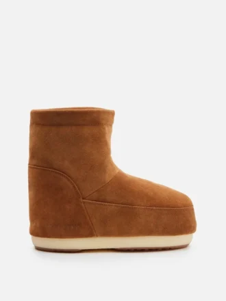 Schnürlose Stiefel aus hellbraunem Wildleder
