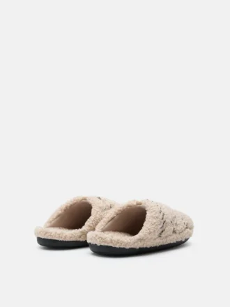 Teddy-Hausschuhe Beige